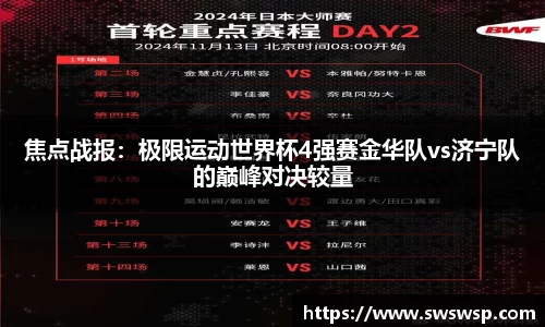 焦点战报：极限运动世界杯4强赛金华队vs济宁队的巅峰对决较量